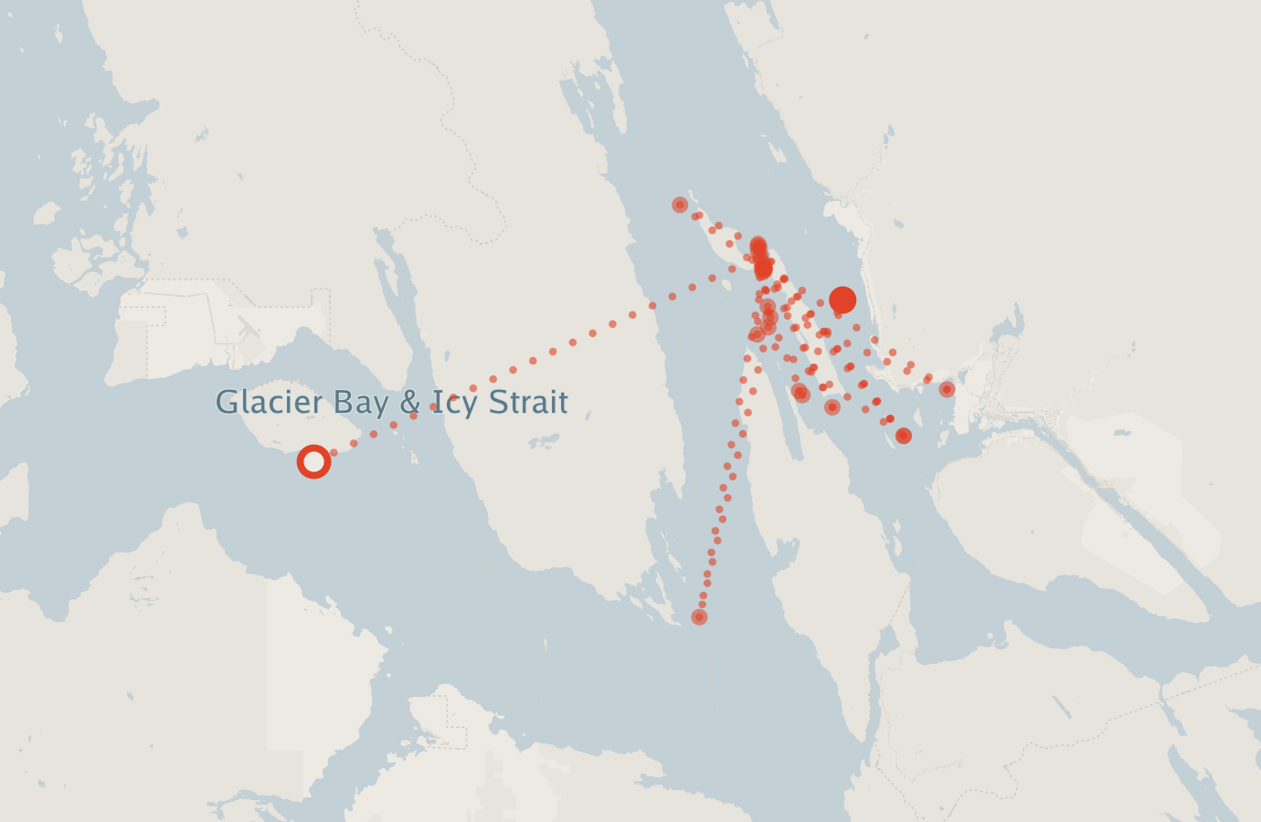Activity map — real sighting points on an OpenStreetMap basemap
