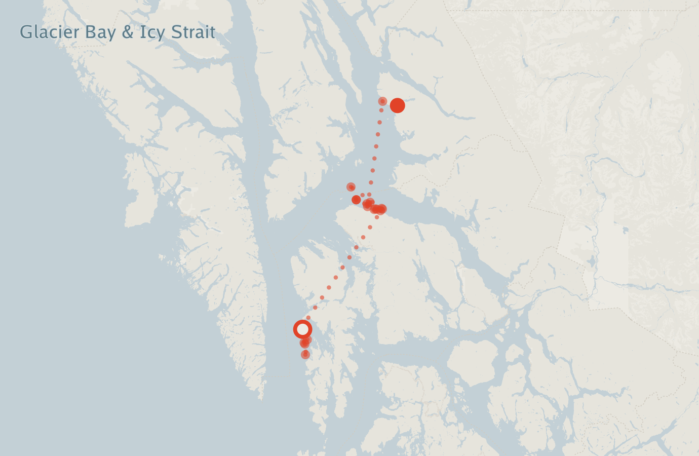 Activity map — real sighting points on an OpenStreetMap basemap