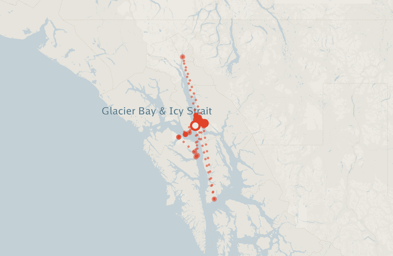 Activity map — real sighting points on an OpenStreetMap basemap