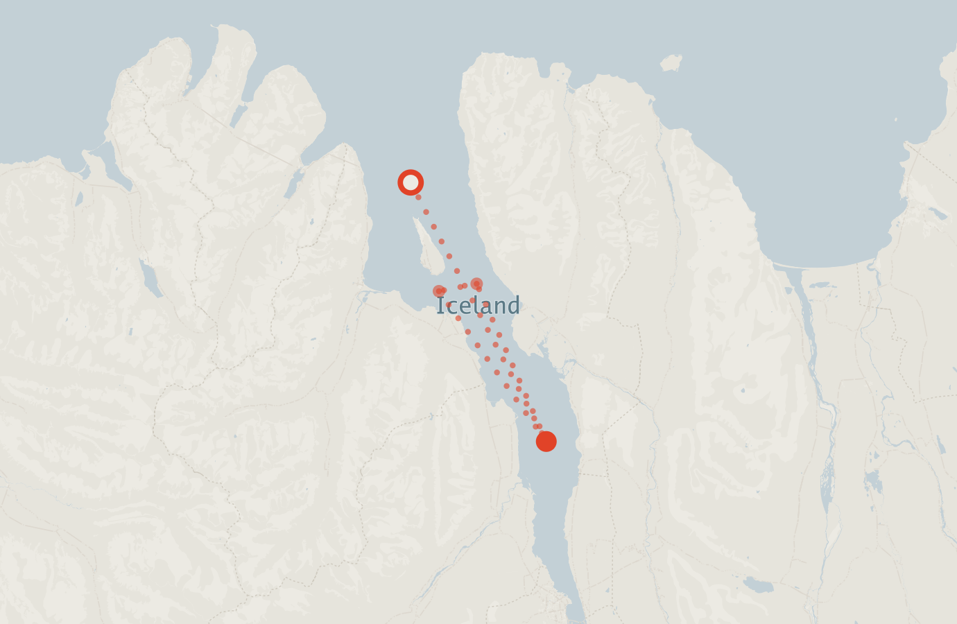 Activity map — real sighting points on an OpenStreetMap basemap