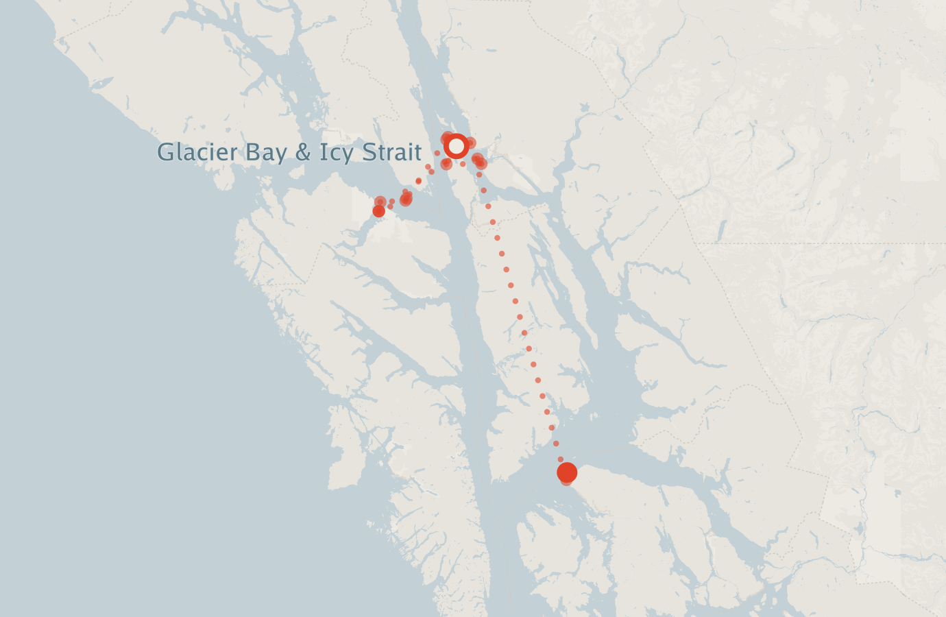 Activity map — real sighting points on an OpenStreetMap basemap