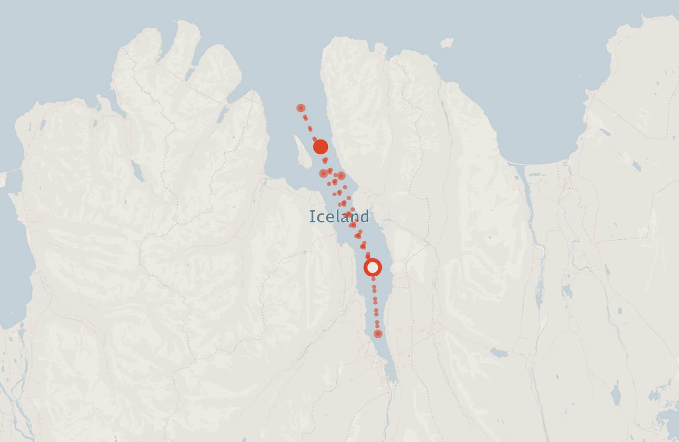 Activity map — real sighting points on an OpenStreetMap basemap