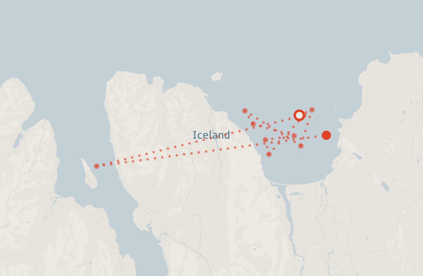 Activity map — real sighting points on an OpenStreetMap basemap