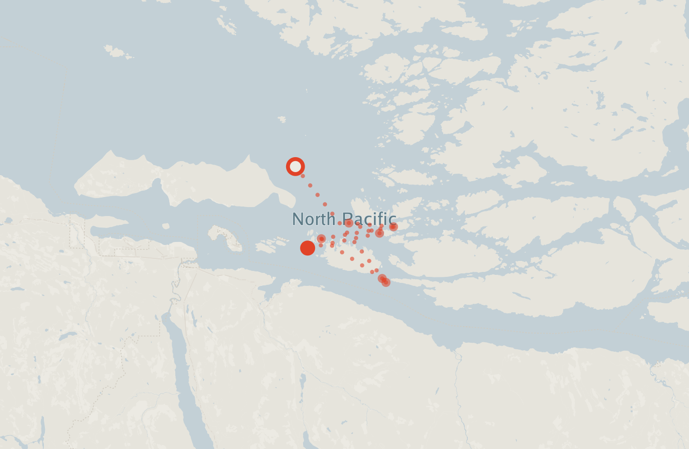 Activity map — real sighting points on an OpenStreetMap basemap