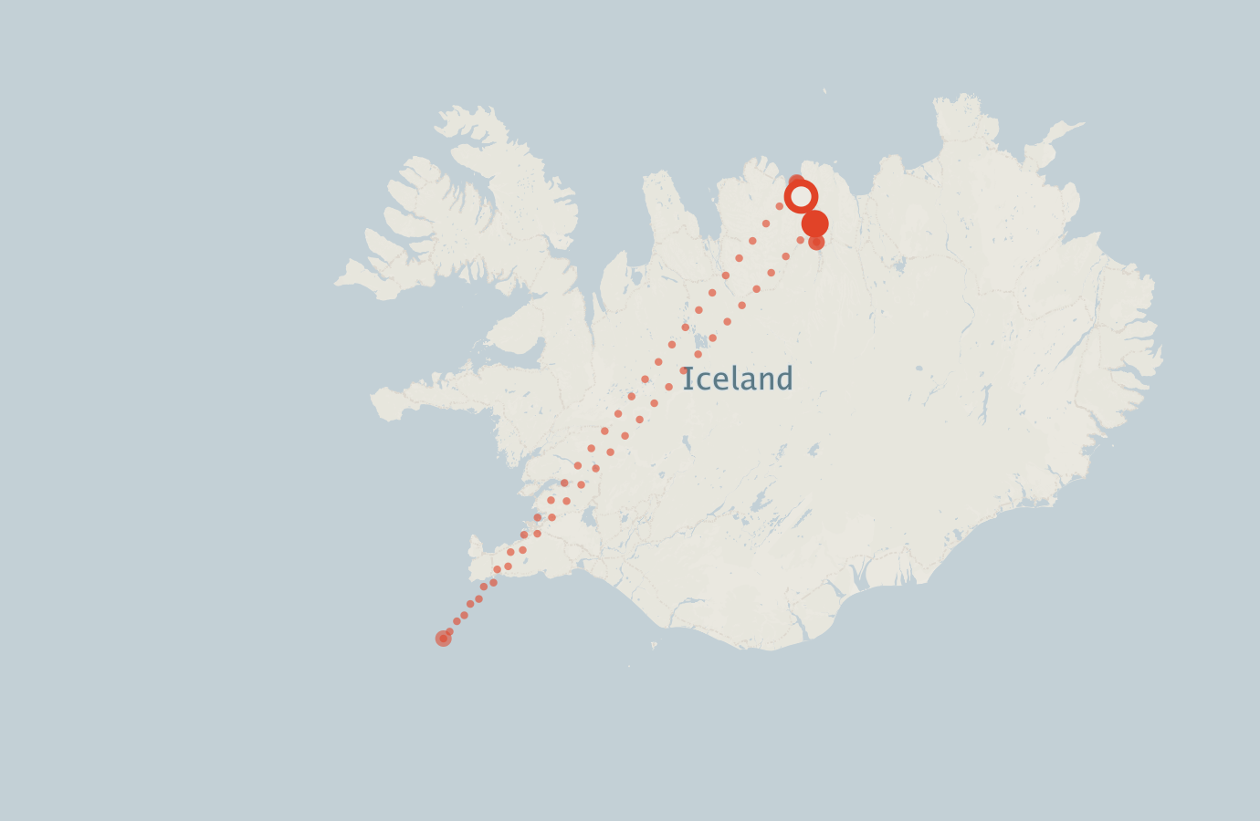 Activity map — real sighting points on an OpenStreetMap basemap