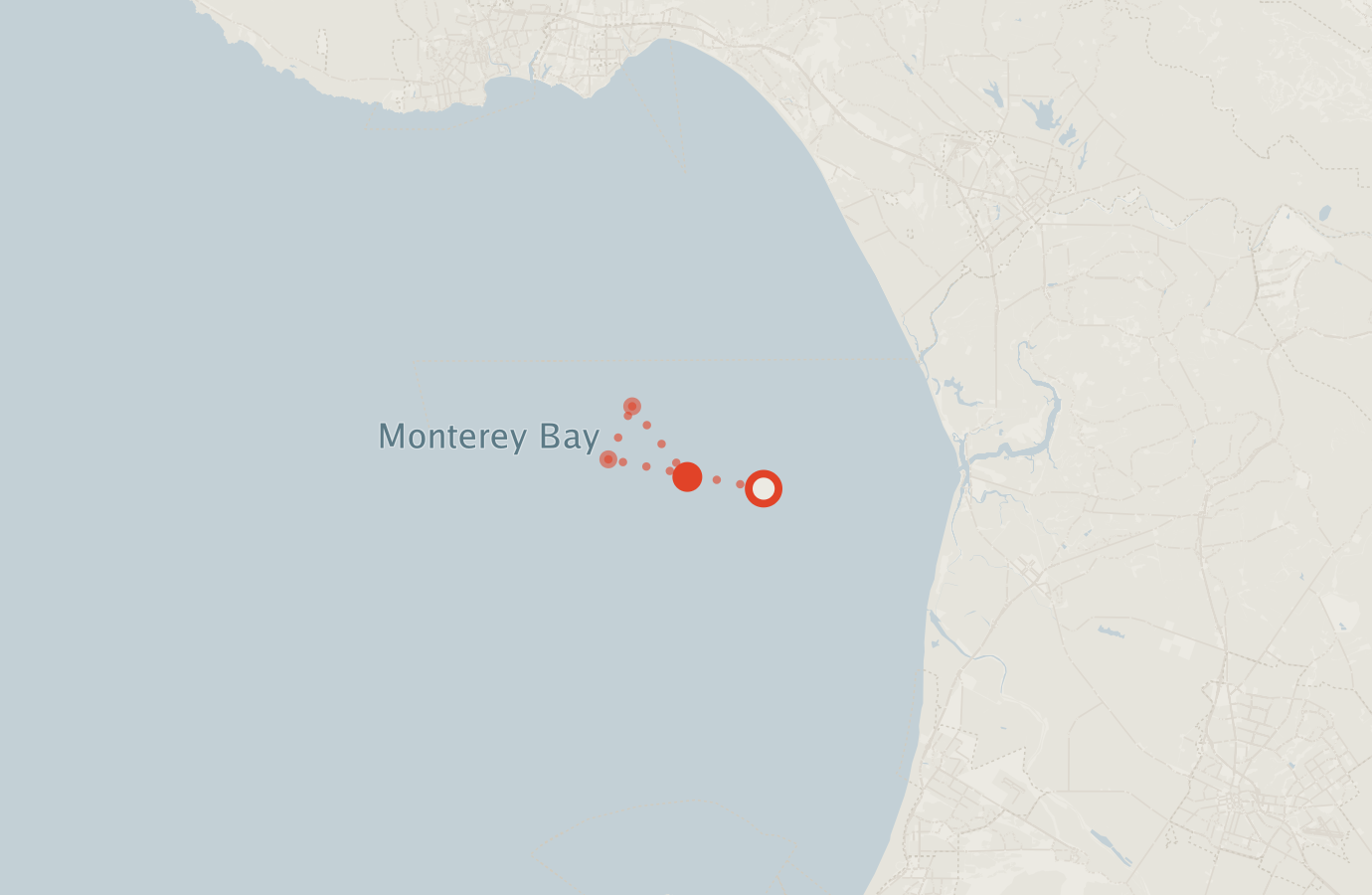 Activity map — real sighting points on an OpenStreetMap basemap