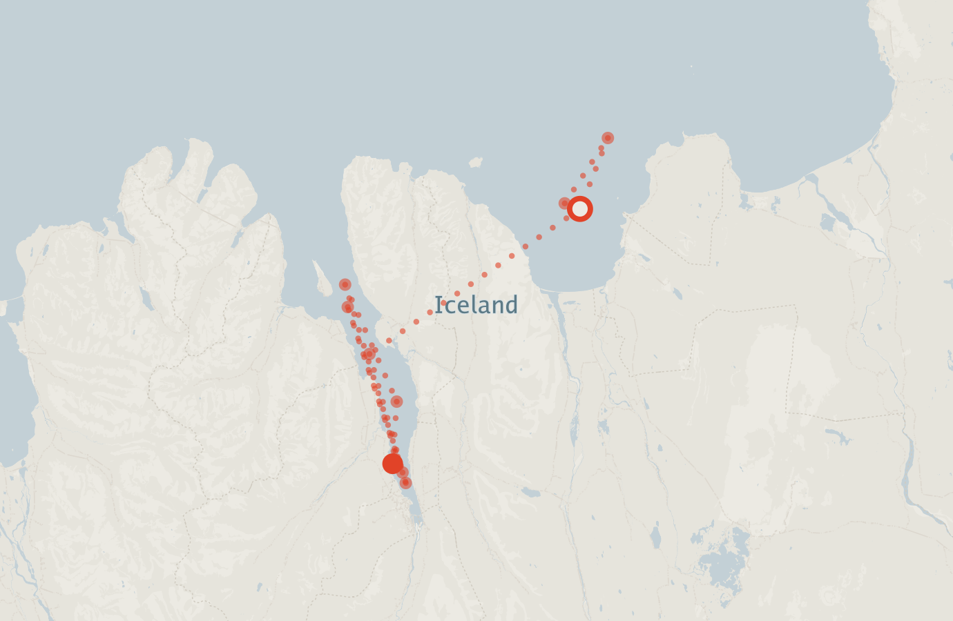 Activity map — real sighting points on an OpenStreetMap basemap