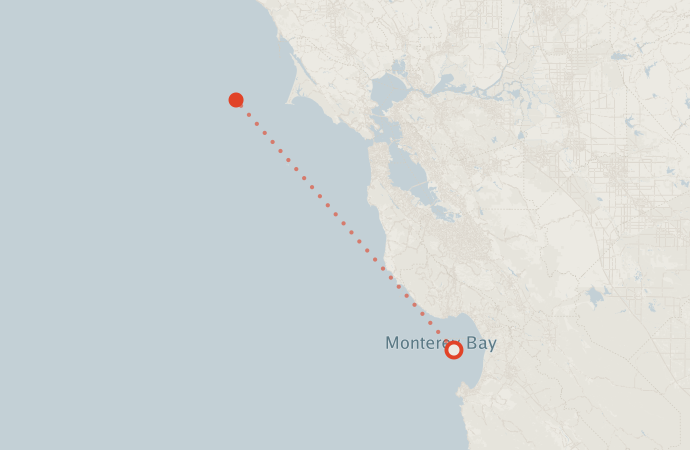 Activity map — real sighting points on an OpenStreetMap basemap