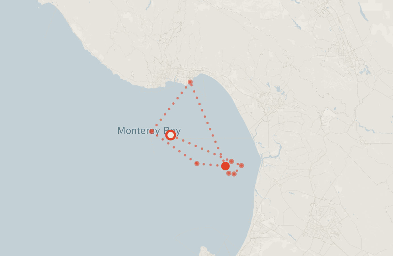 Activity map — real sighting points on an OpenStreetMap basemap