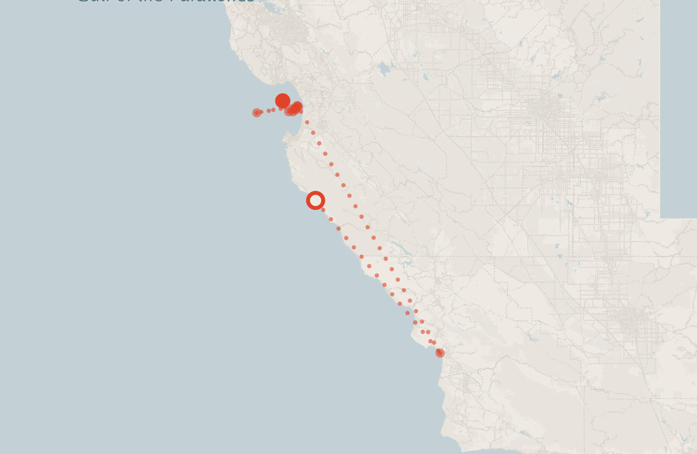 Activity map — real sighting points on an OpenStreetMap basemap