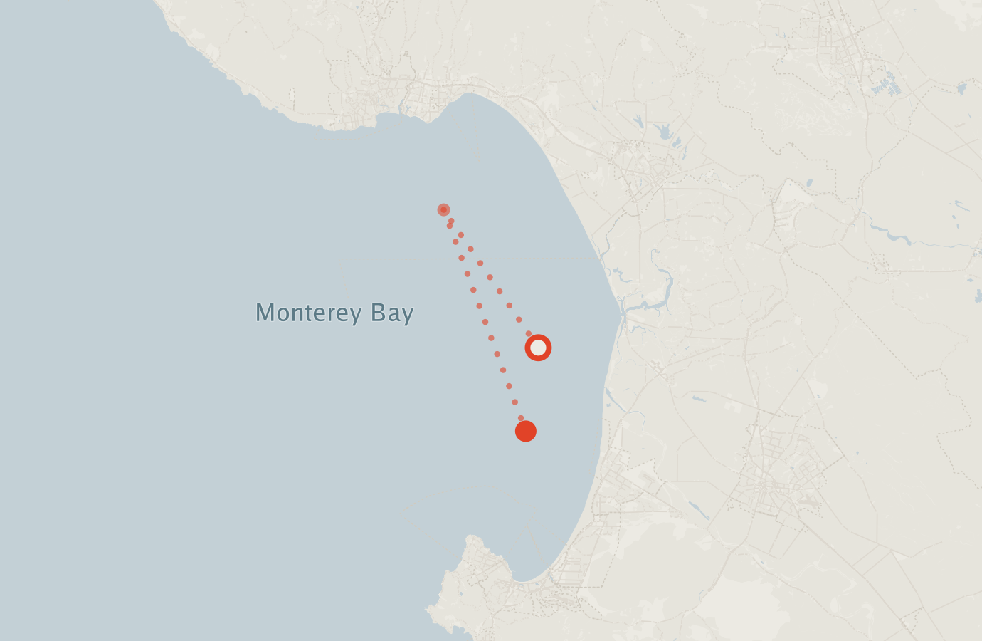 Activity map — real sighting points on an OpenStreetMap basemap