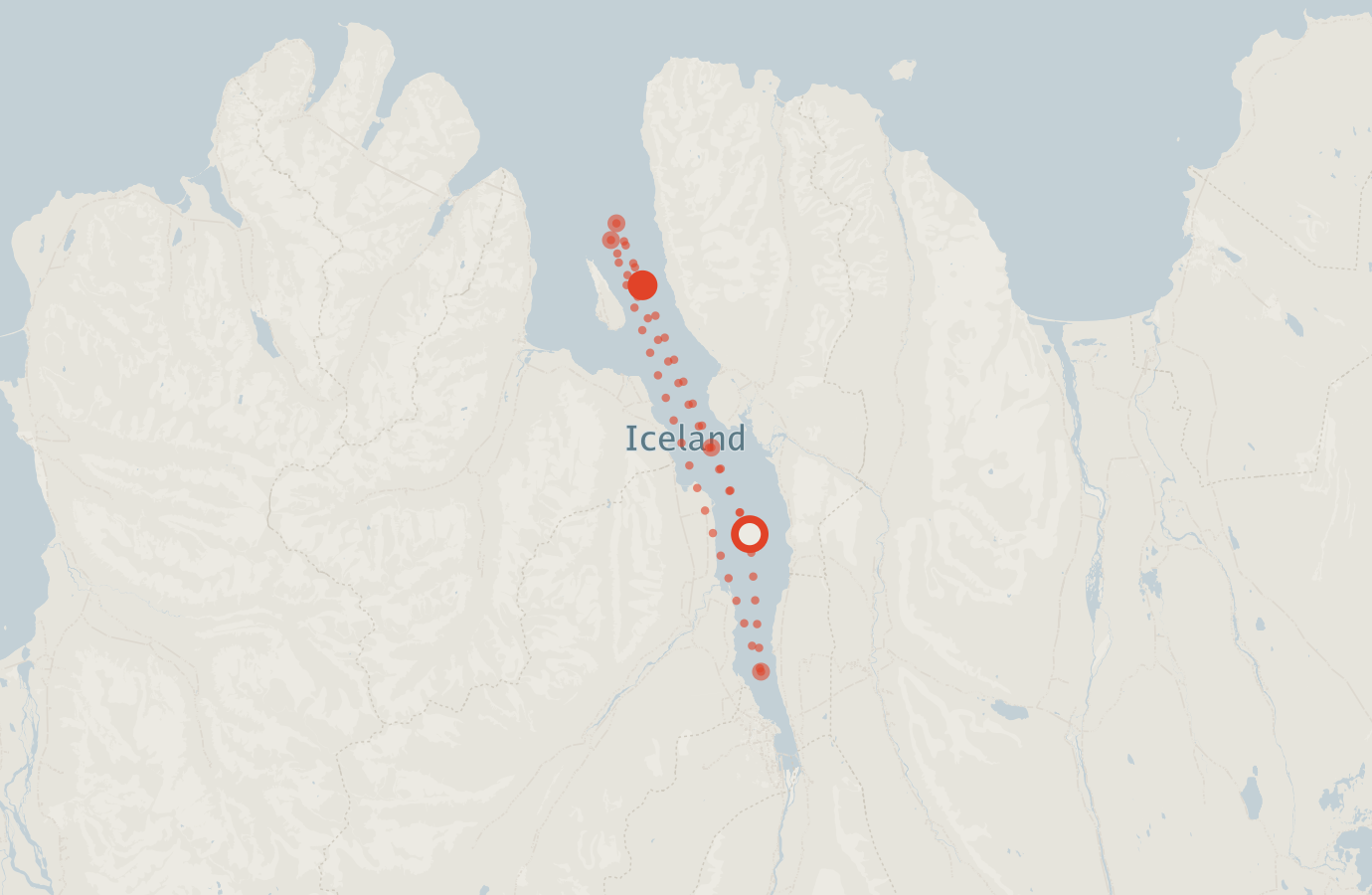 Activity map — real sighting points on an OpenStreetMap basemap