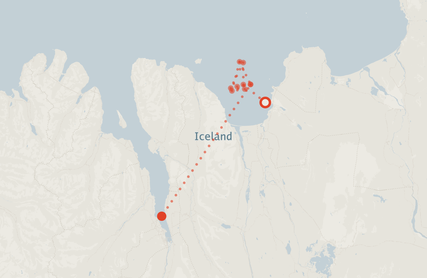 Activity map — real sighting points on an OpenStreetMap basemap