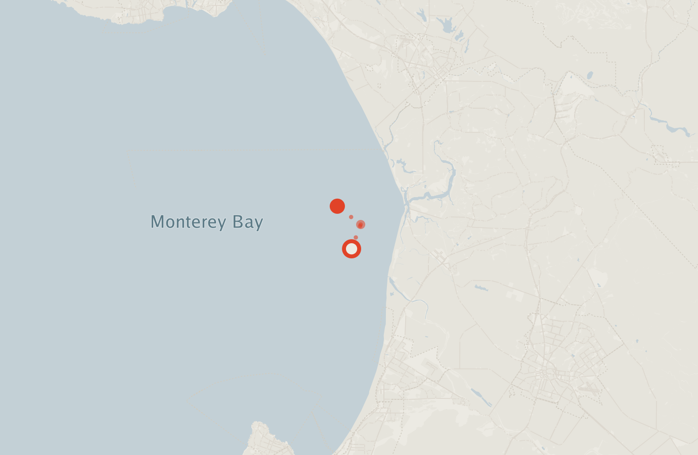 Activity map — real sighting points on an OpenStreetMap basemap