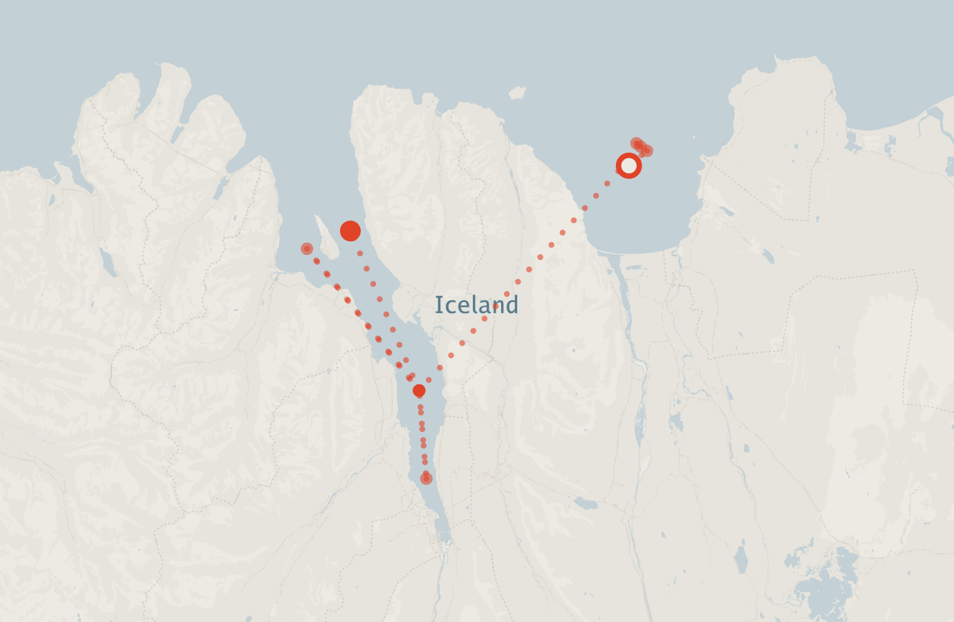 Activity map — real sighting points on an OpenStreetMap basemap