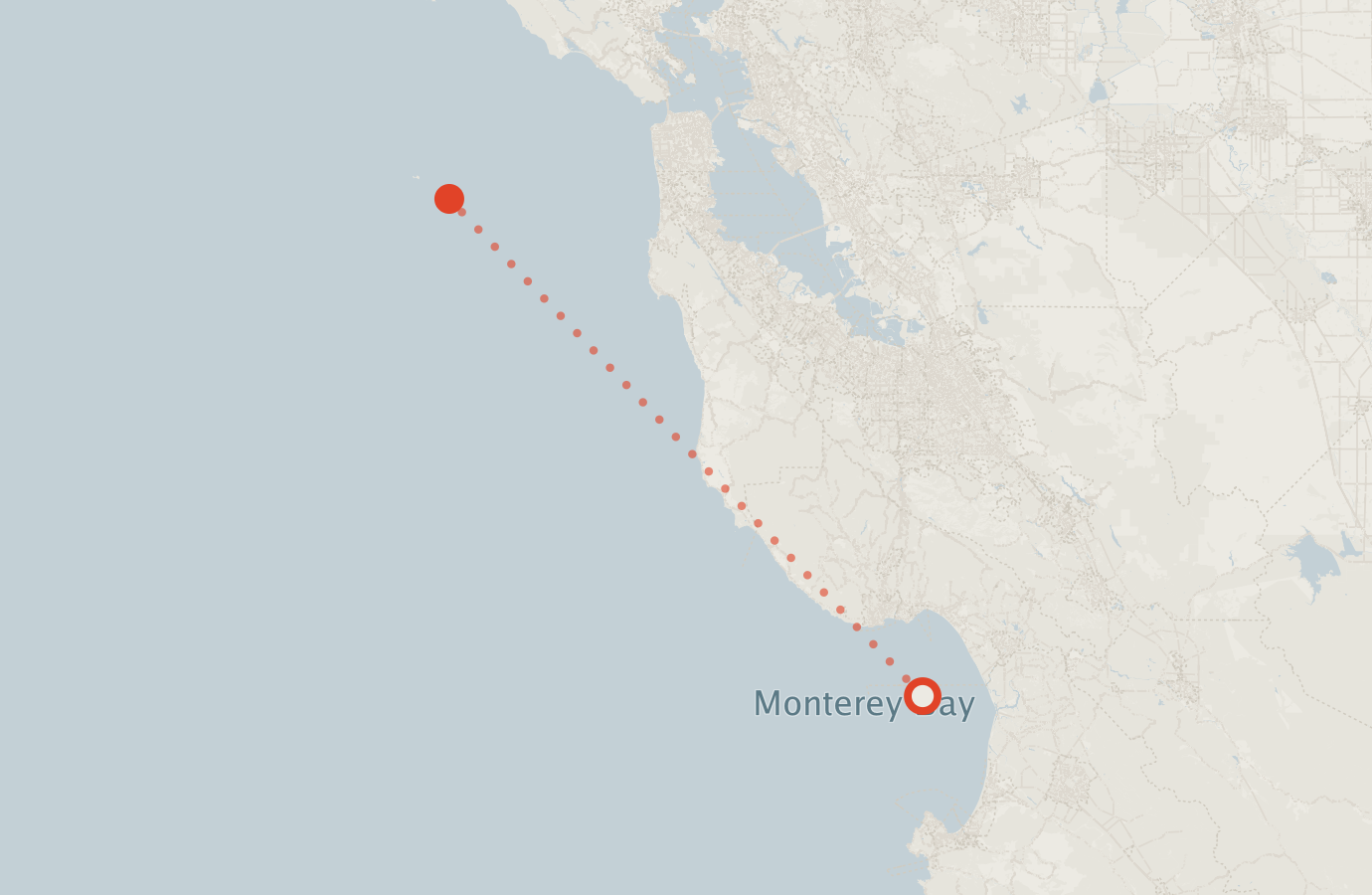 Activity map — real sighting points on an OpenStreetMap basemap