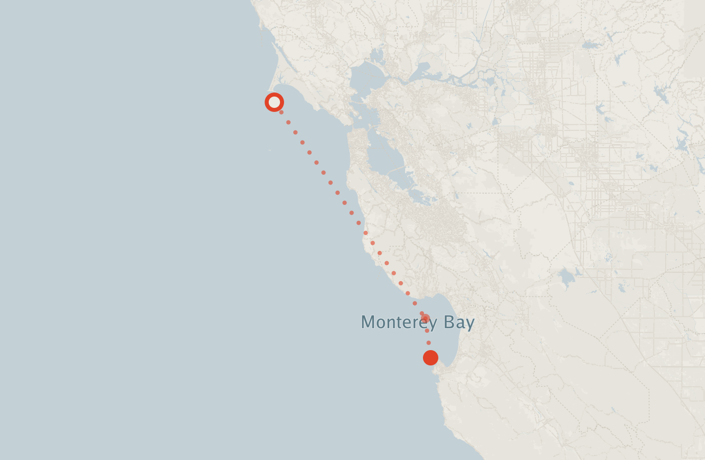 Activity map — real sighting points on an OpenStreetMap basemap