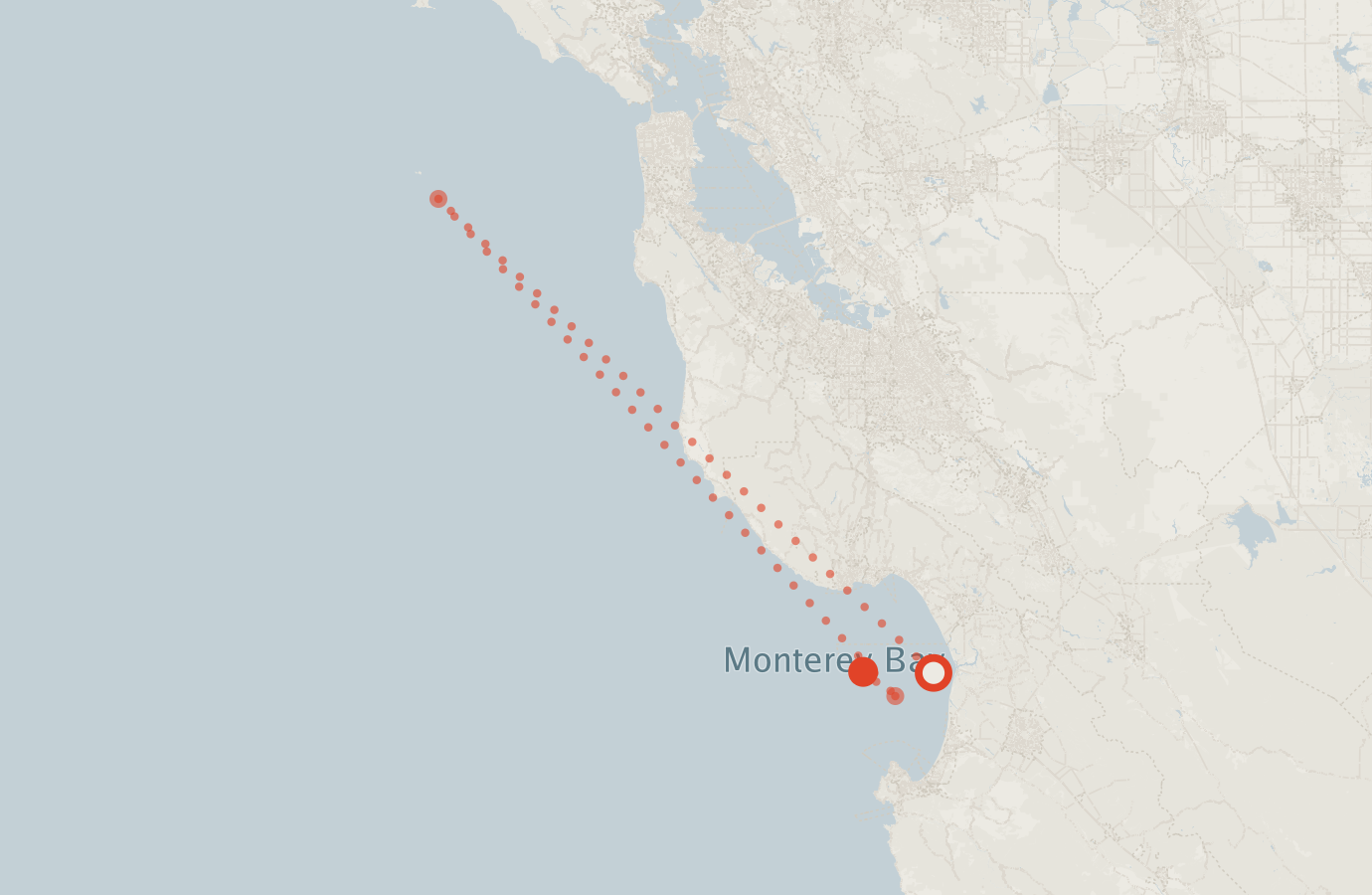 Activity map — real sighting points on an OpenStreetMap basemap