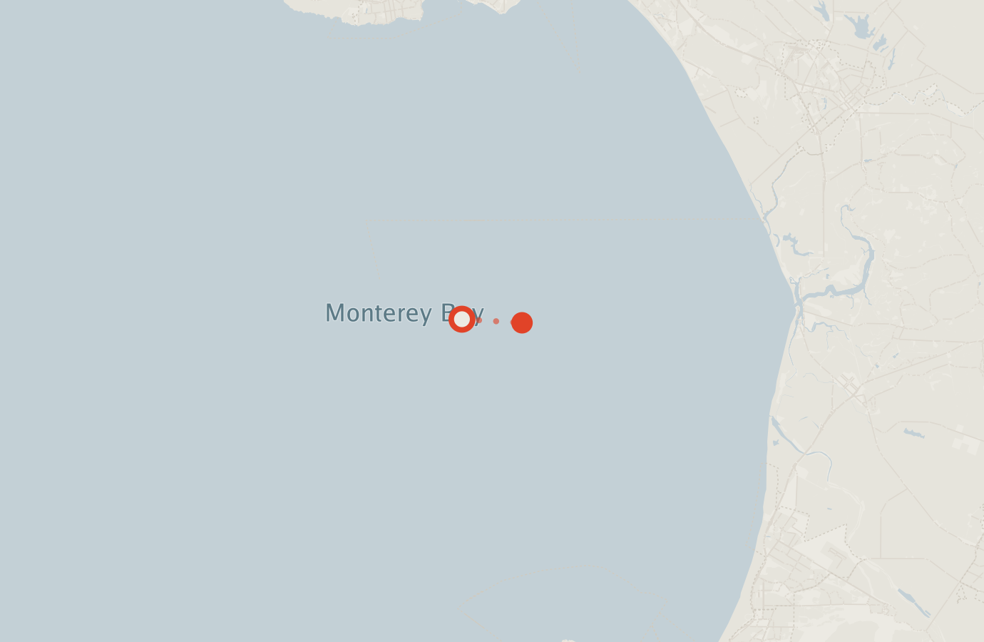 Activity map — real sighting points on an OpenStreetMap basemap