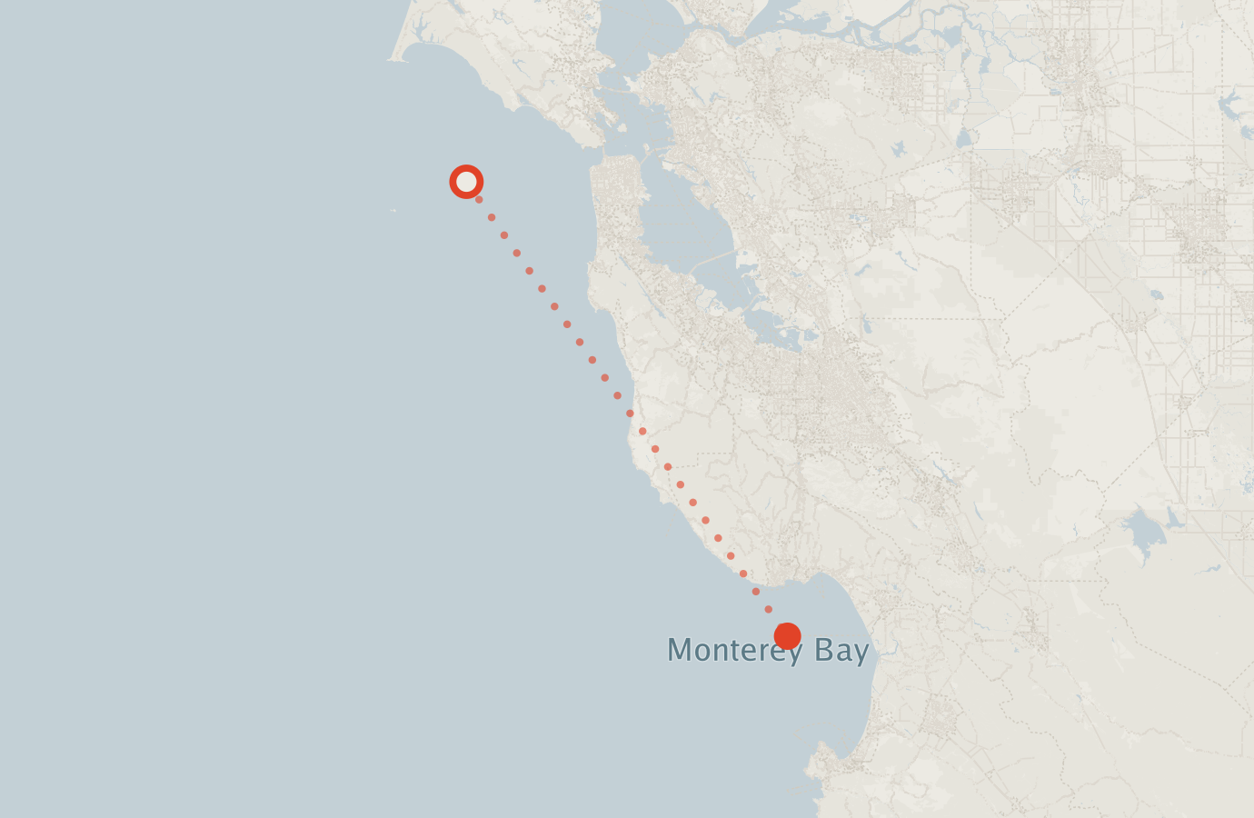 Activity map — real sighting points on an OpenStreetMap basemap