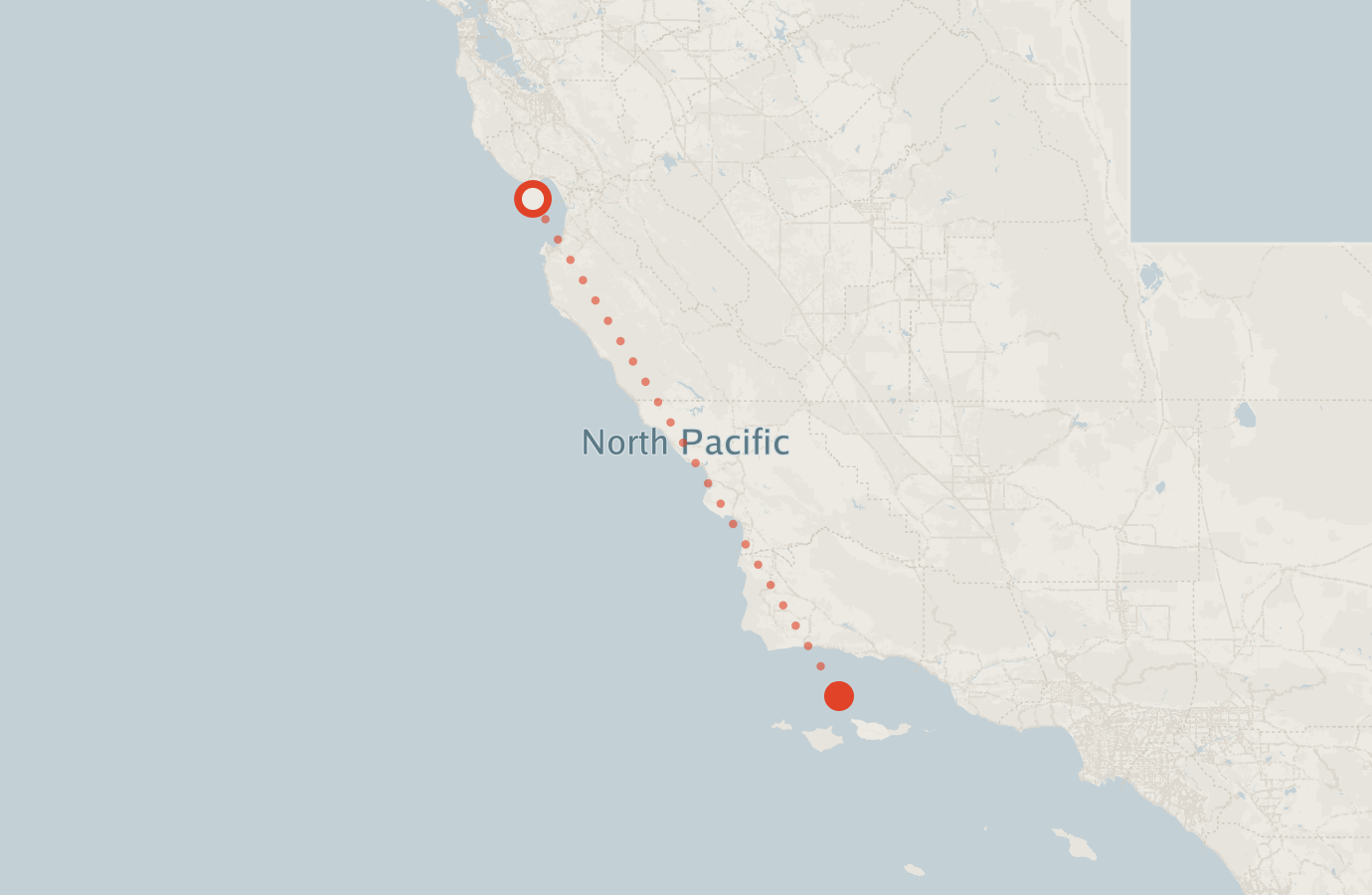 Activity map — real sighting points on an OpenStreetMap basemap