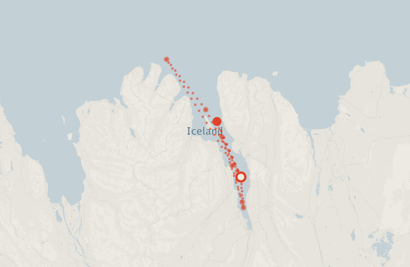Activity map — real sighting points on an OpenStreetMap basemap