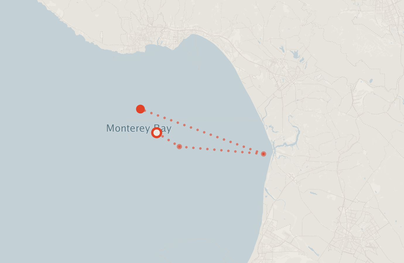 Activity map — real sighting points on an OpenStreetMap basemap