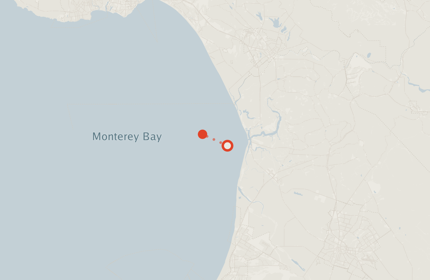Activity map — real sighting points on an OpenStreetMap basemap