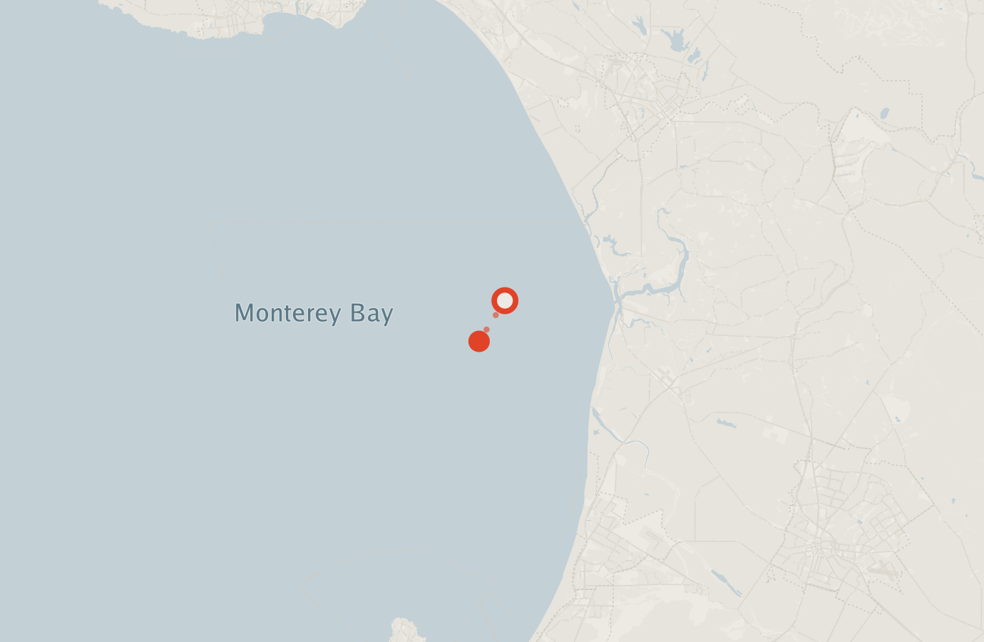 Activity map — real sighting points on an OpenStreetMap basemap