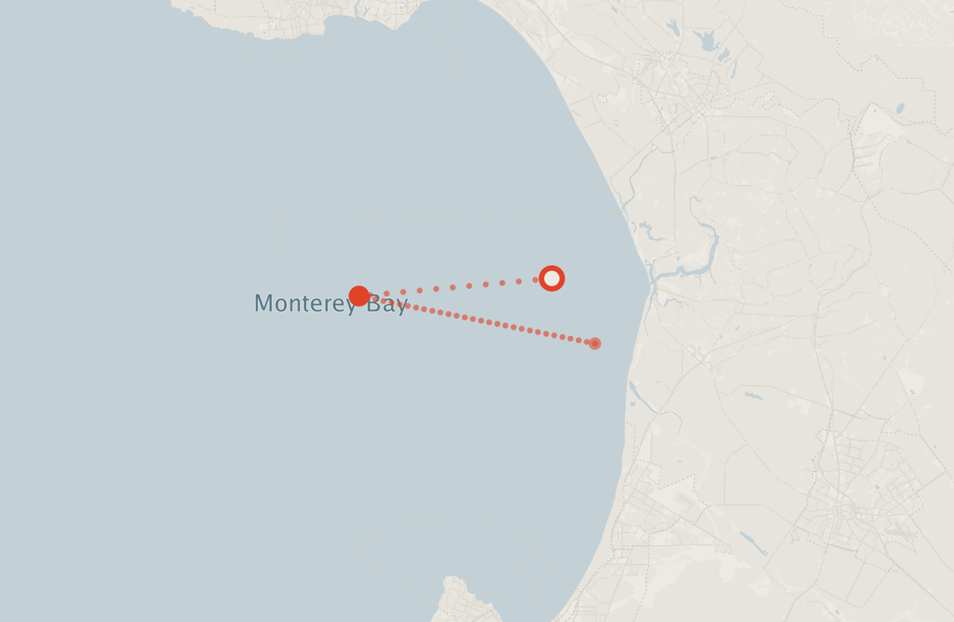 Activity map — real sighting points on an OpenStreetMap basemap