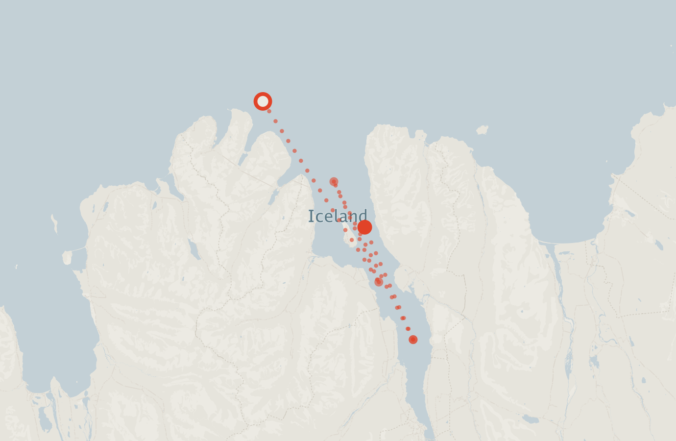 Activity map — real sighting points on an OpenStreetMap basemap