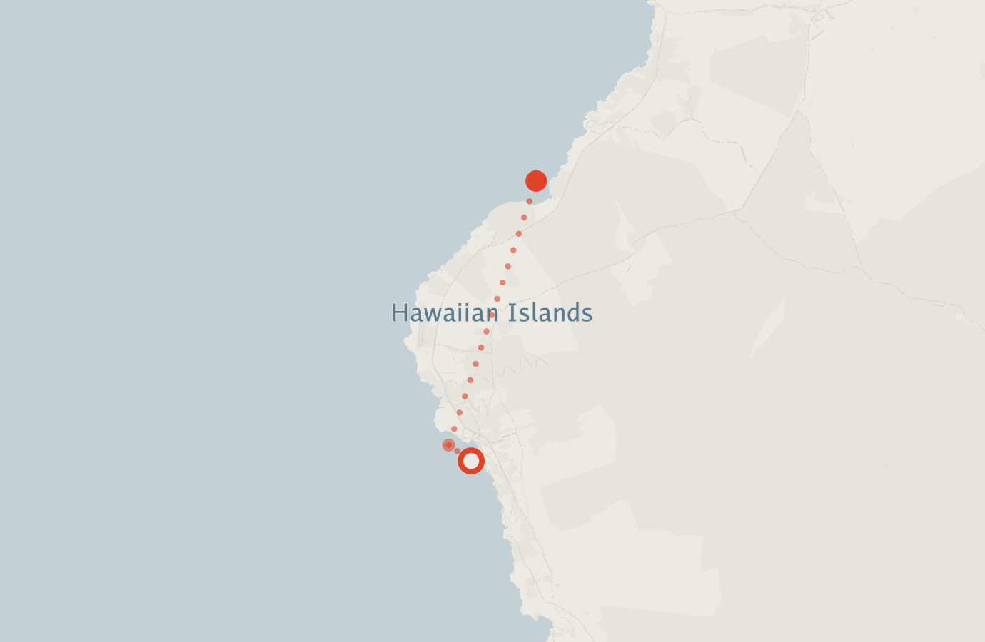 Activity map — real sighting points on an OpenStreetMap basemap