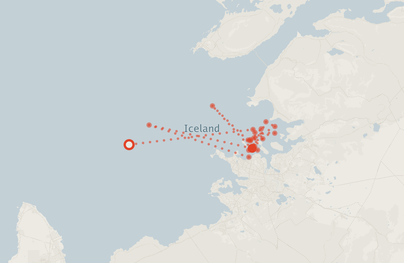 Activity map — real sighting points on an OpenStreetMap basemap