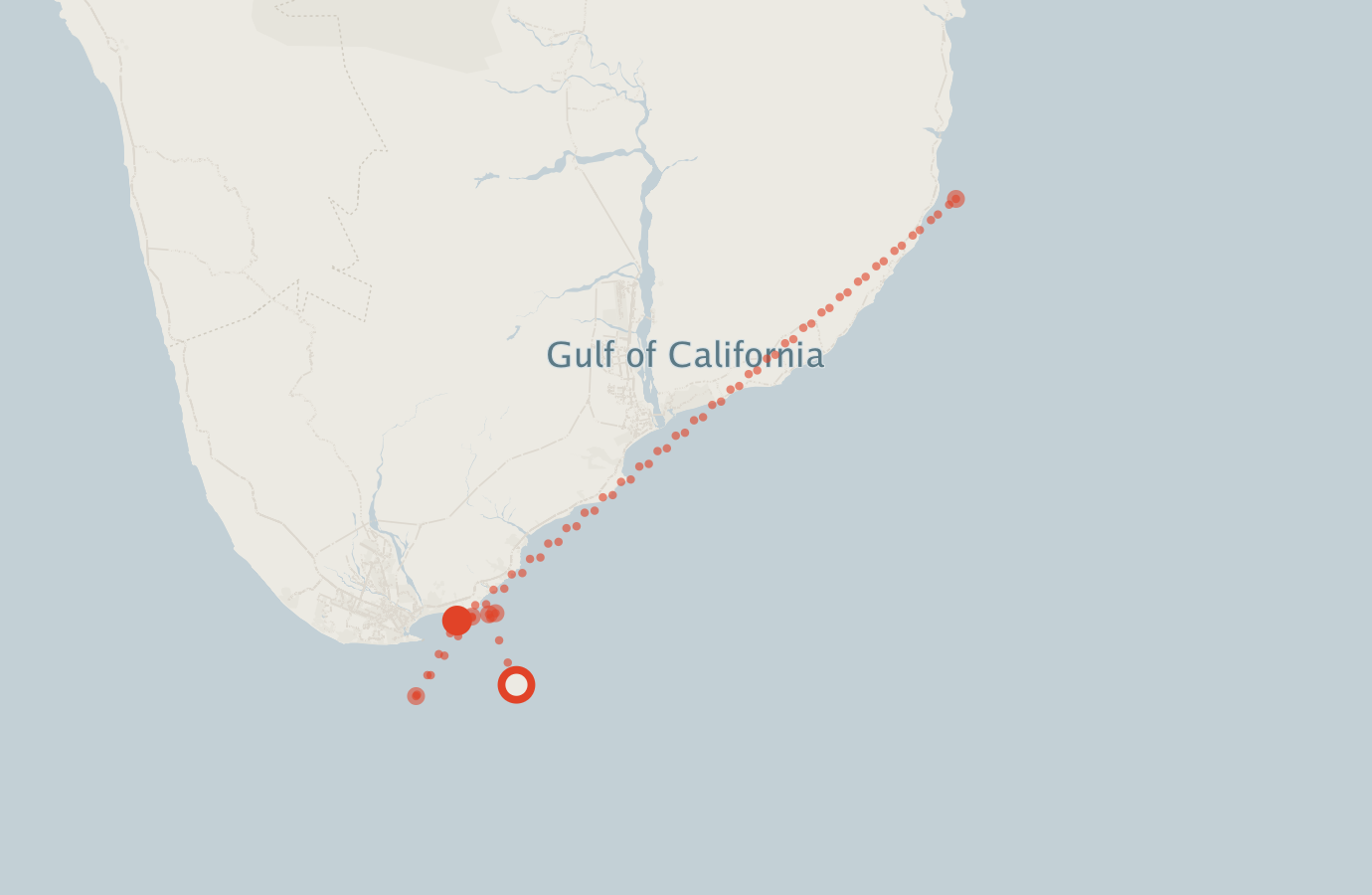 Activity map — real sighting points on an OpenStreetMap basemap