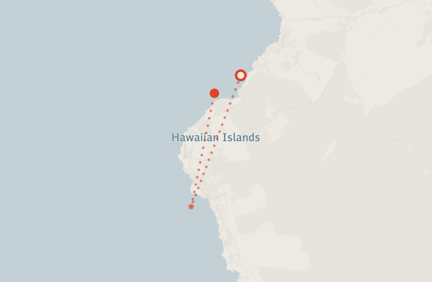 Activity map — real sighting points on an OpenStreetMap basemap