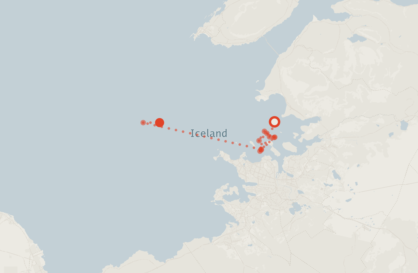 Activity map — real sighting points on an OpenStreetMap basemap