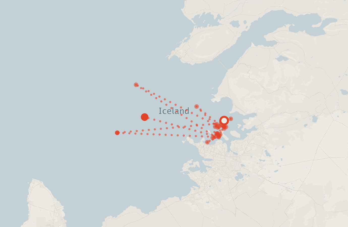 Activity map — real sighting points on an OpenStreetMap basemap