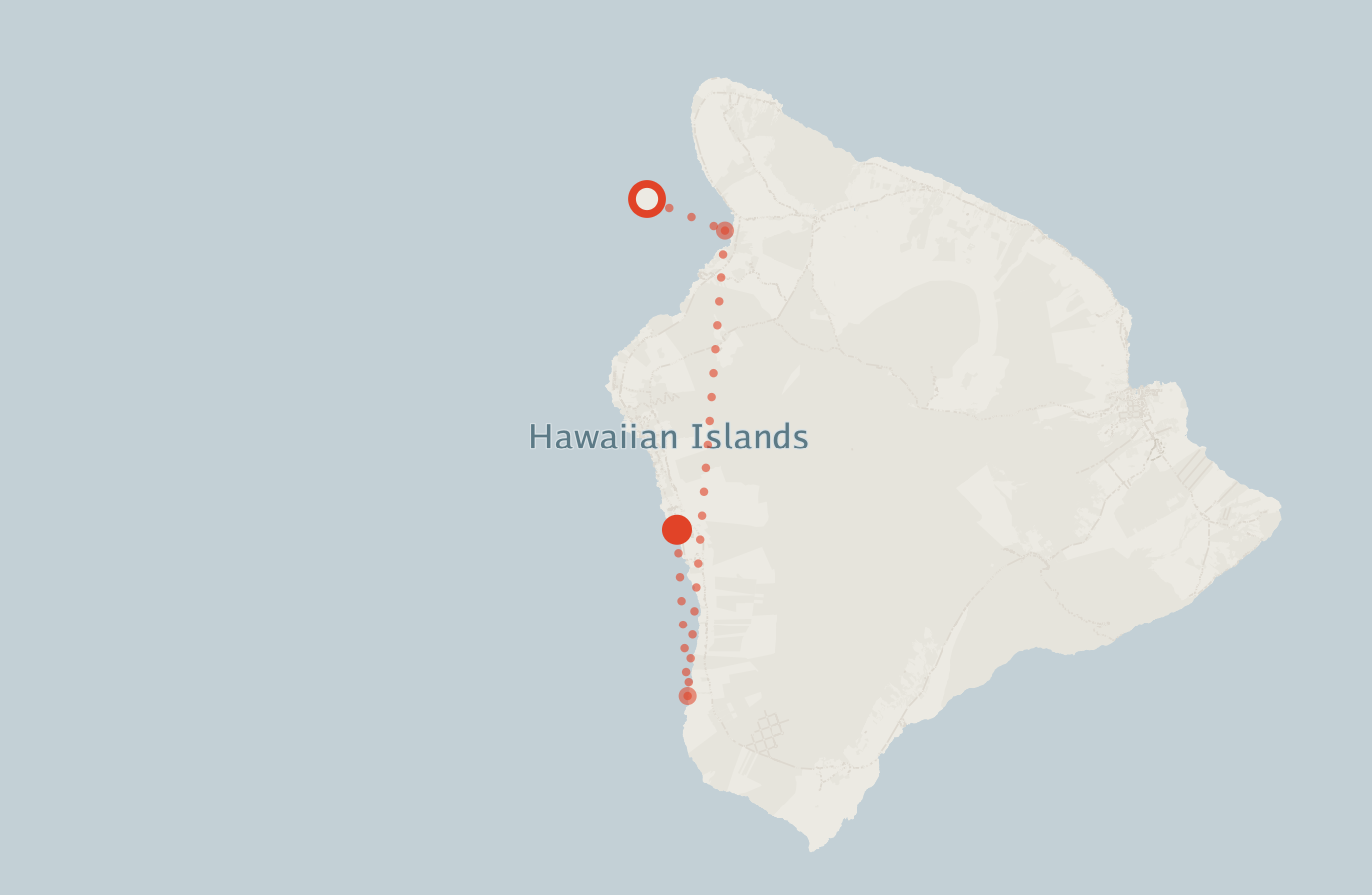Activity map — real sighting points on an OpenStreetMap basemap