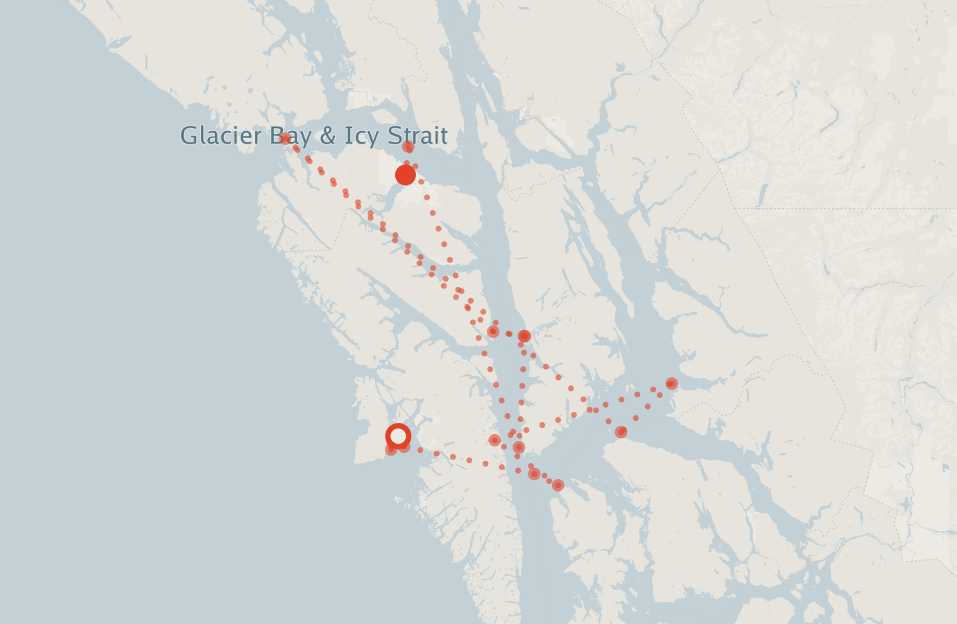 Activity map — real sighting points on an OpenStreetMap basemap