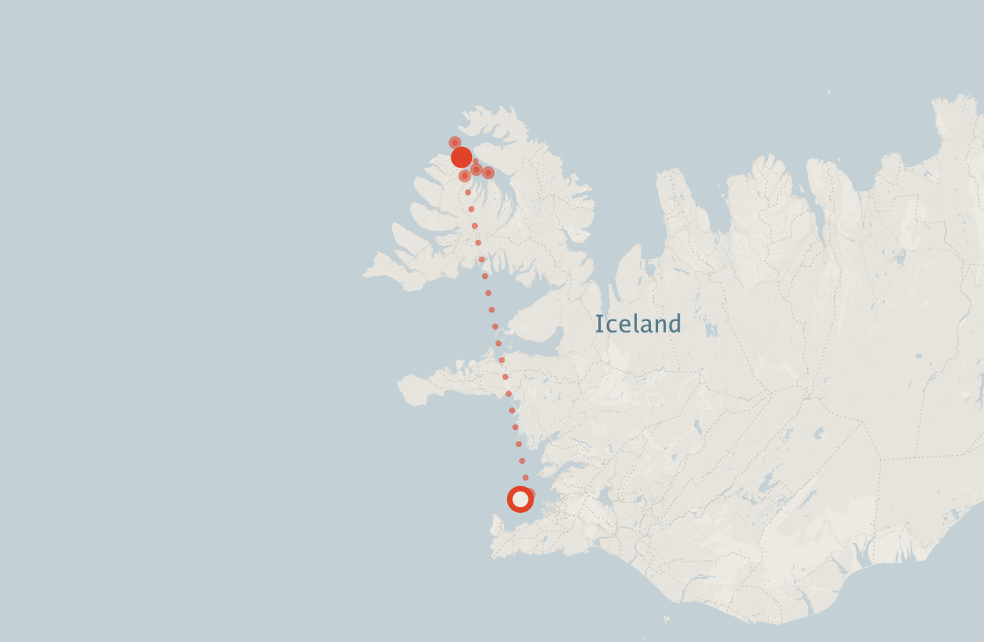Activity map — real sighting points on an OpenStreetMap basemap