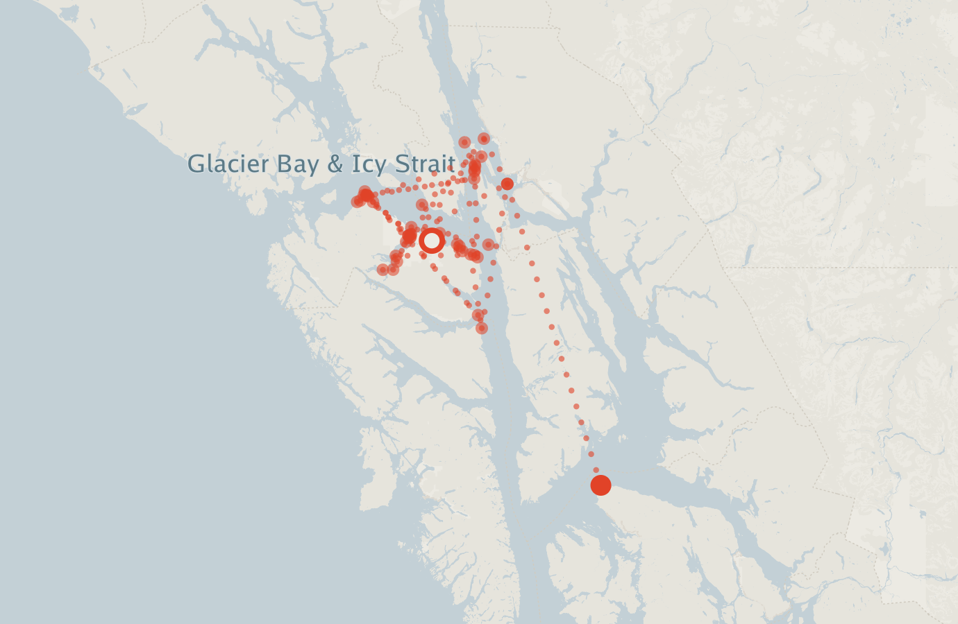Activity map — real sighting points on an OpenStreetMap basemap
