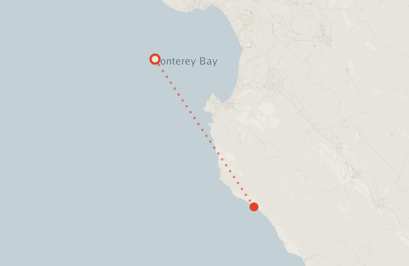 Activity map — real sighting points on an OpenStreetMap basemap