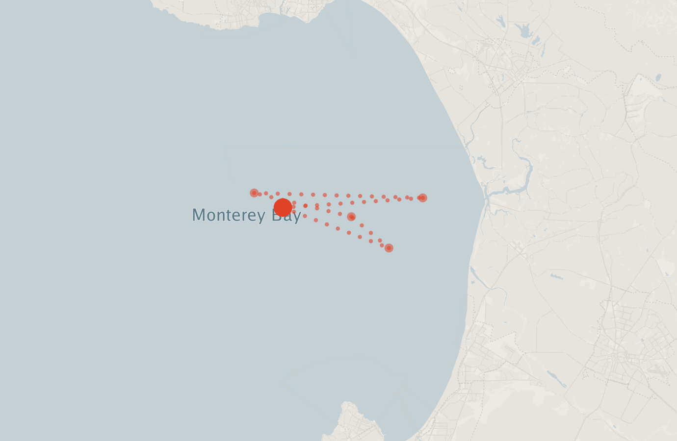 Activity map — real sighting points on an OpenStreetMap basemap