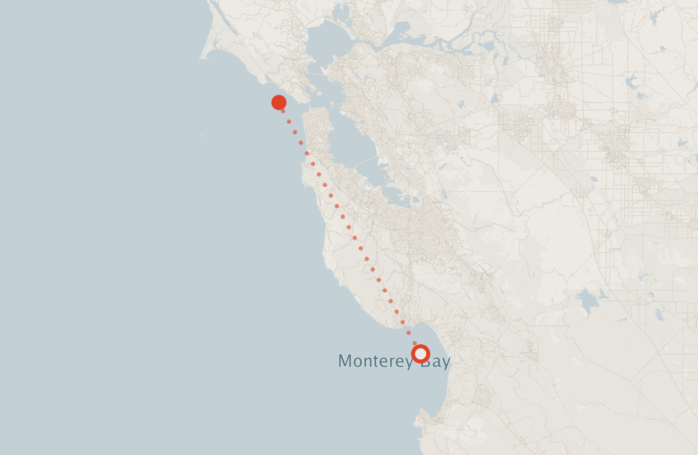 Activity map — real sighting points on an OpenStreetMap basemap