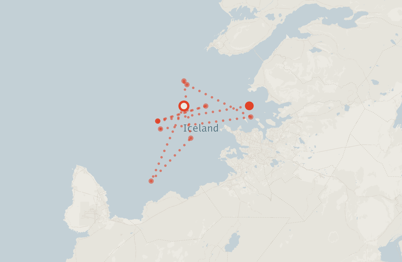 Activity map — real sighting points on an OpenStreetMap basemap