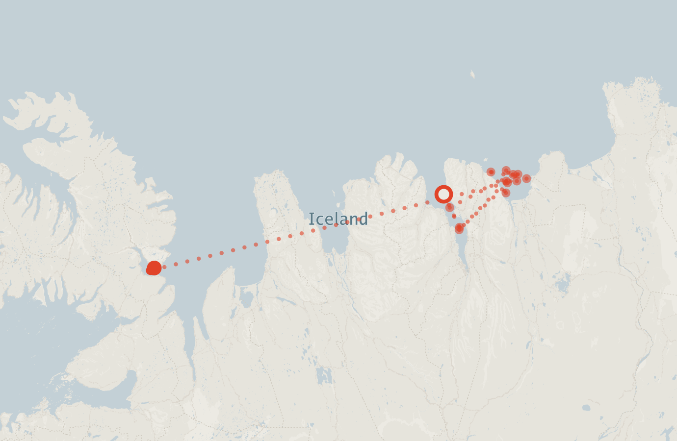 Activity map — real sighting points on an OpenStreetMap basemap