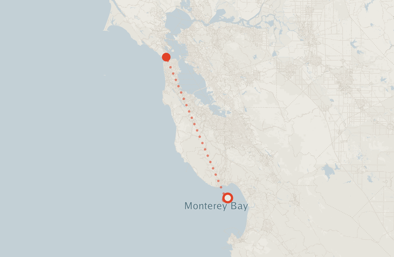 Activity map — real sighting points on an OpenStreetMap basemap