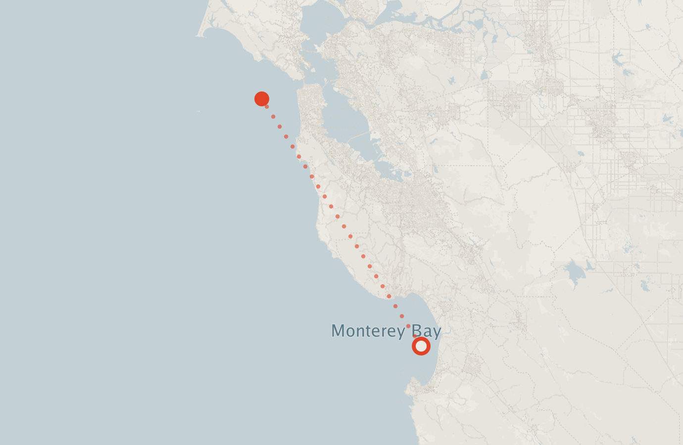 Activity map — real sighting points on an OpenStreetMap basemap
