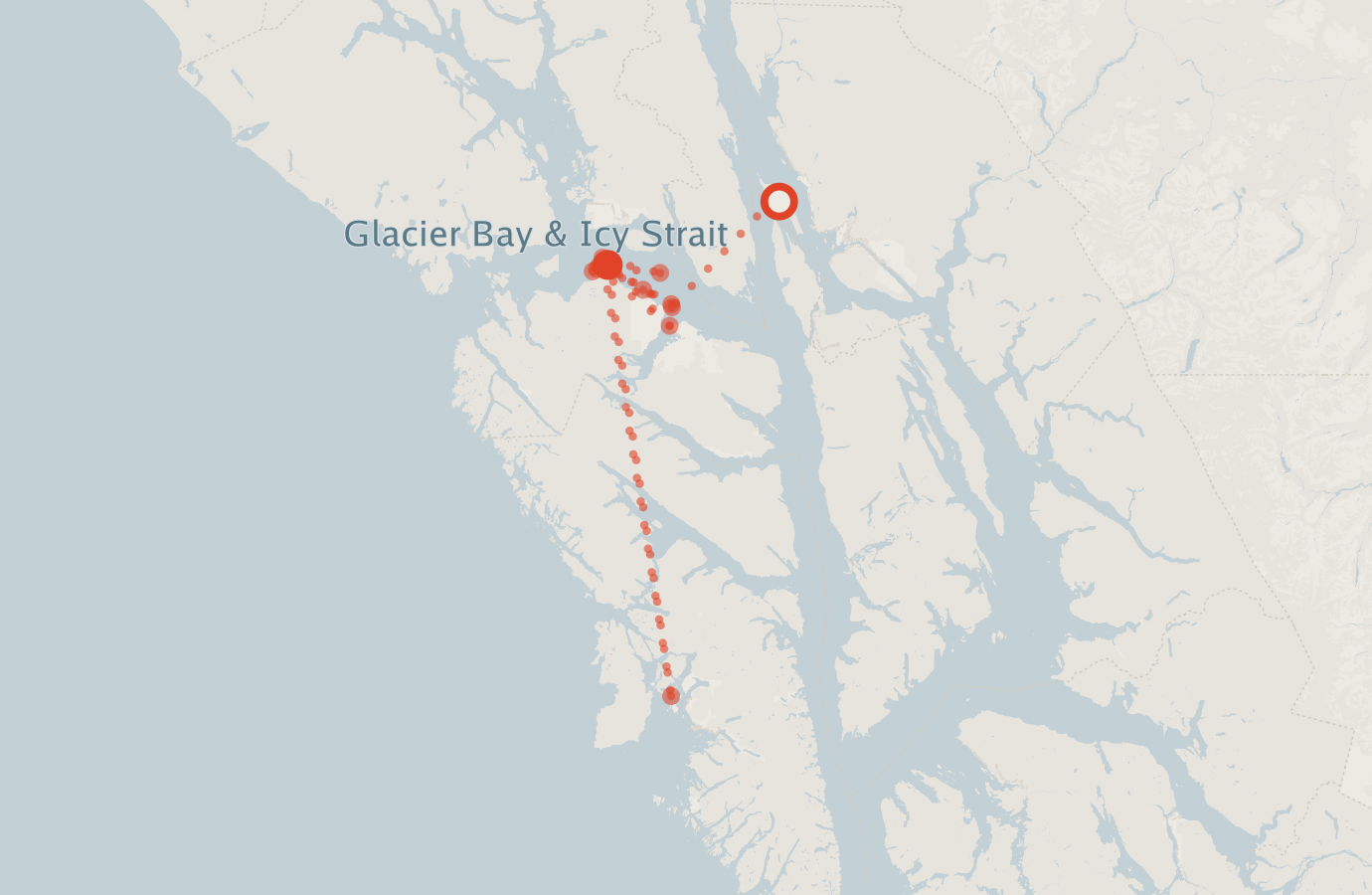 Activity map — real sighting points on an OpenStreetMap basemap