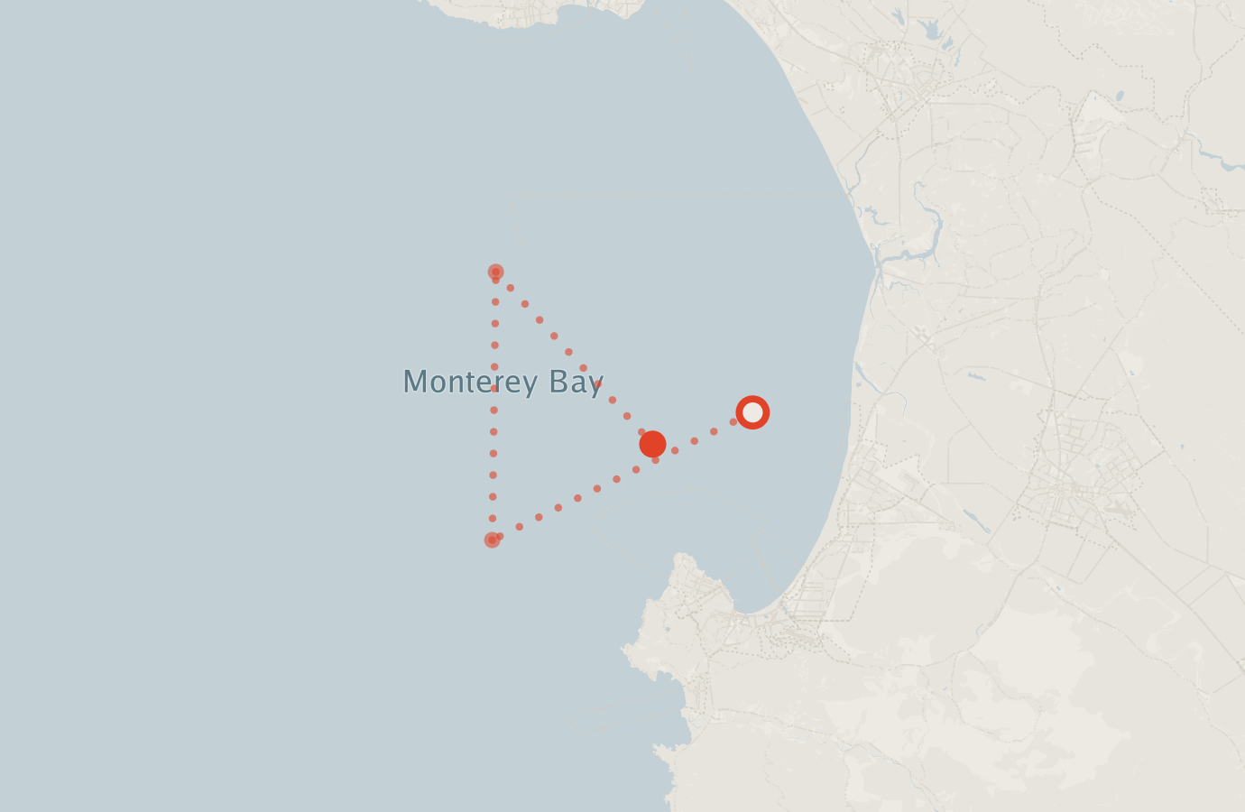 Activity map — real sighting points on an OpenStreetMap basemap